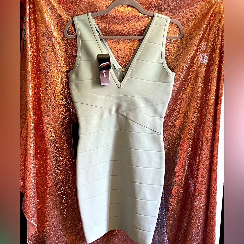 Celadon Double V mini Bandage dress by Bebe